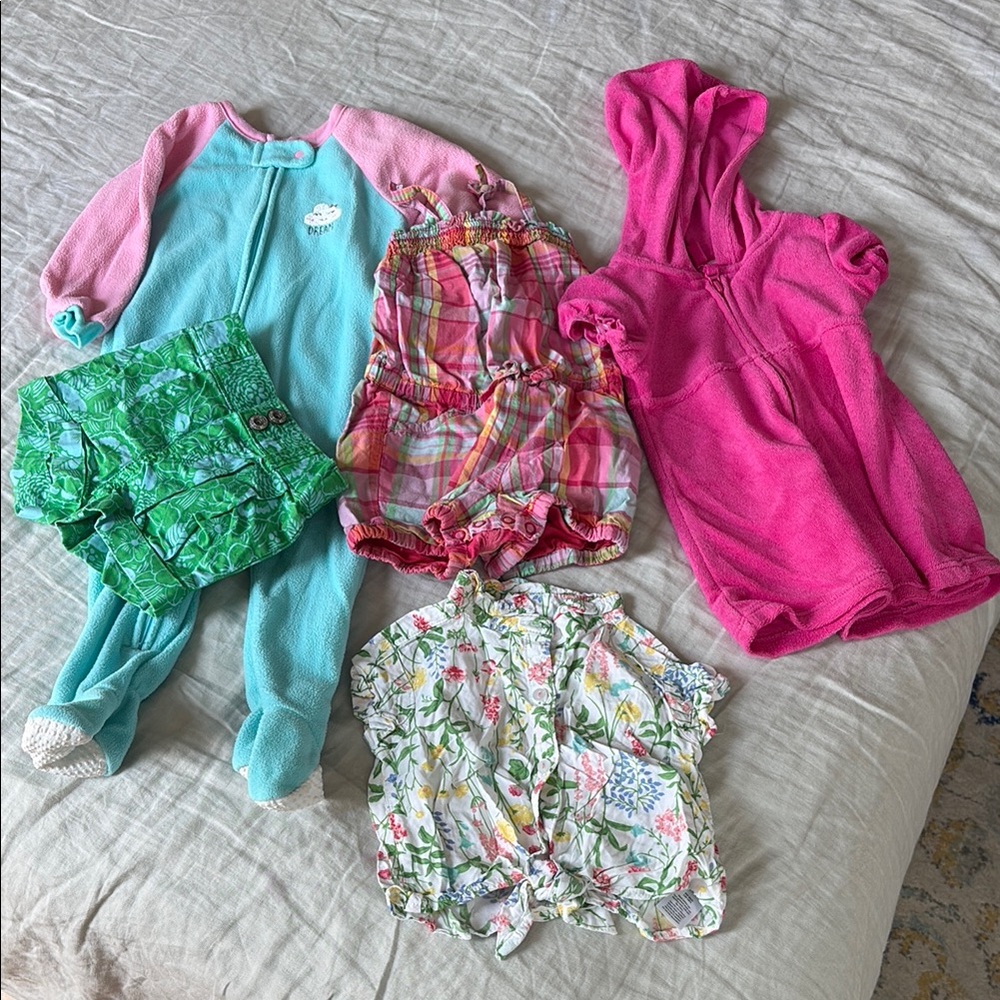 5pc Baby Girl Clothes Bundle 12months Lightly Worn Multiple Brands